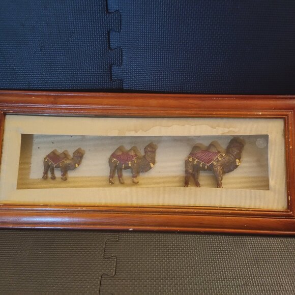 Painting Wood Camel 3D Framed Art Wall Decor - Picture 1 of 3